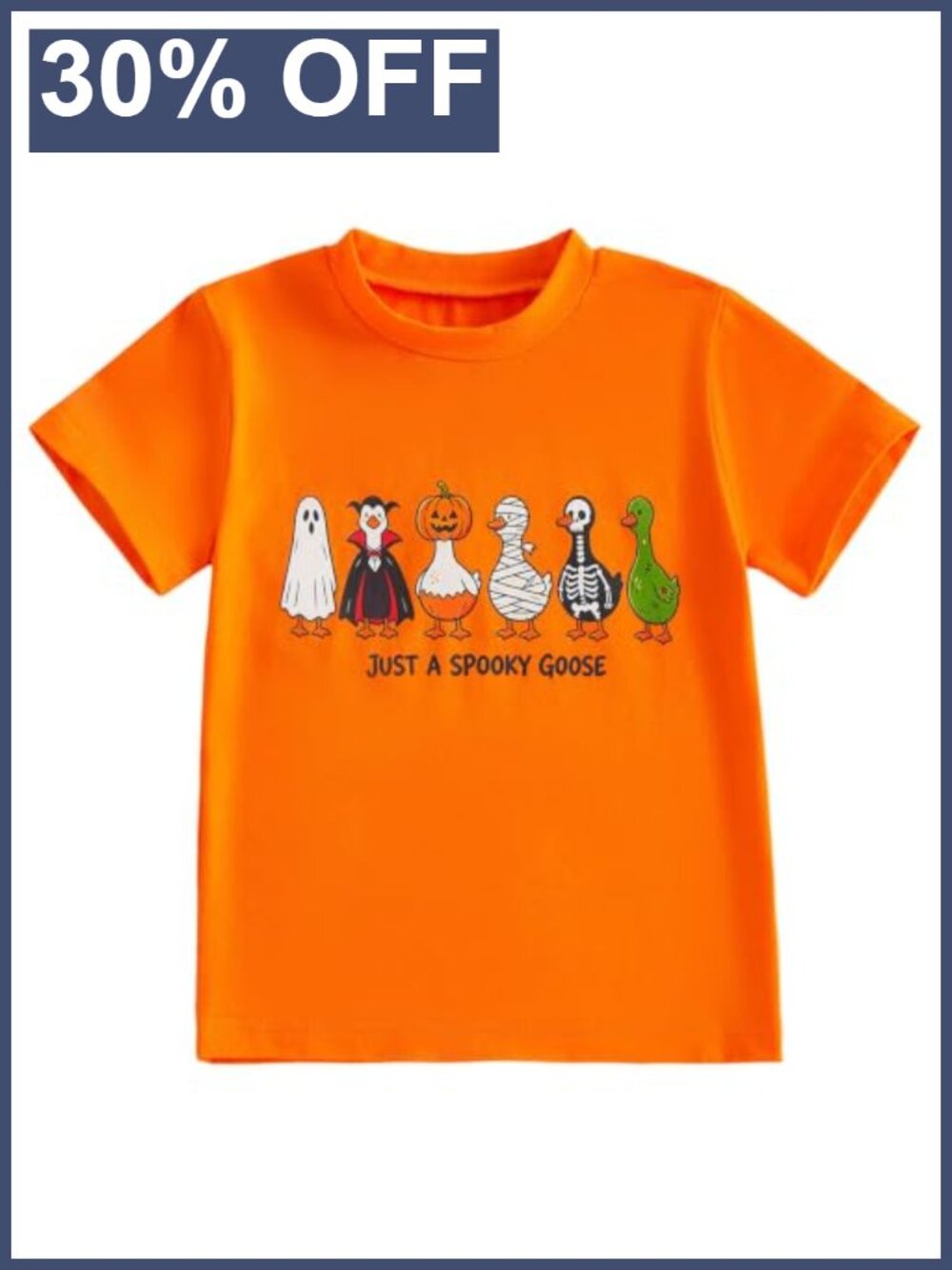 Toddler Boys Girls Halloween Goose Boo Pumpkin Tee